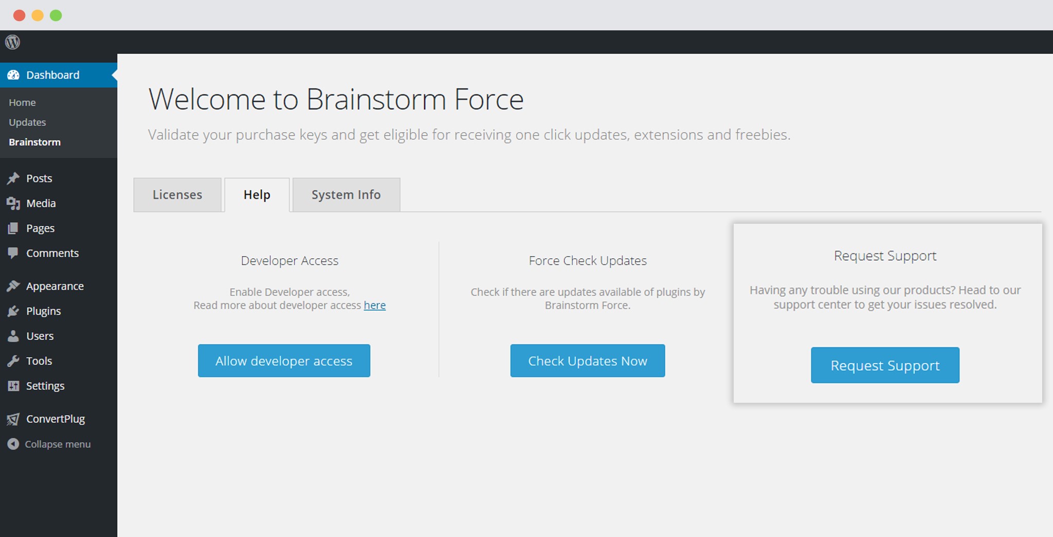 Request-support from Brainstorm Force