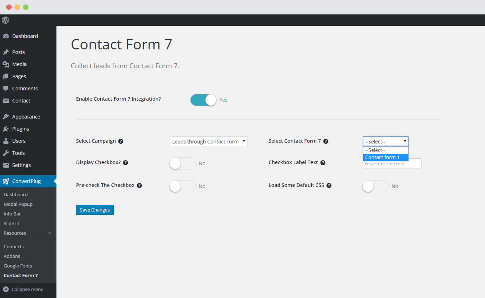 Select Contact Form