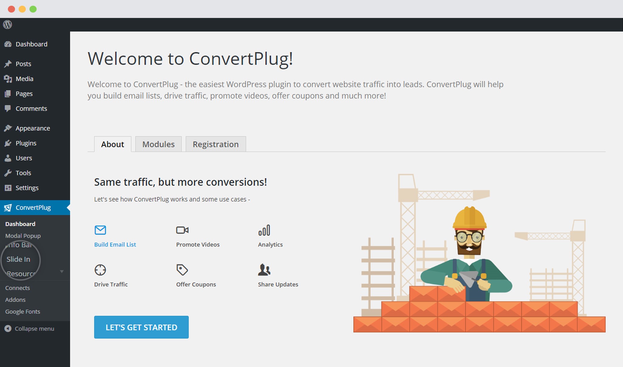 Select Slide-in popups in ConvertPlug