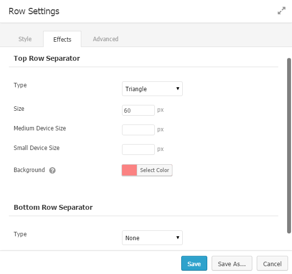 Top Row Separator