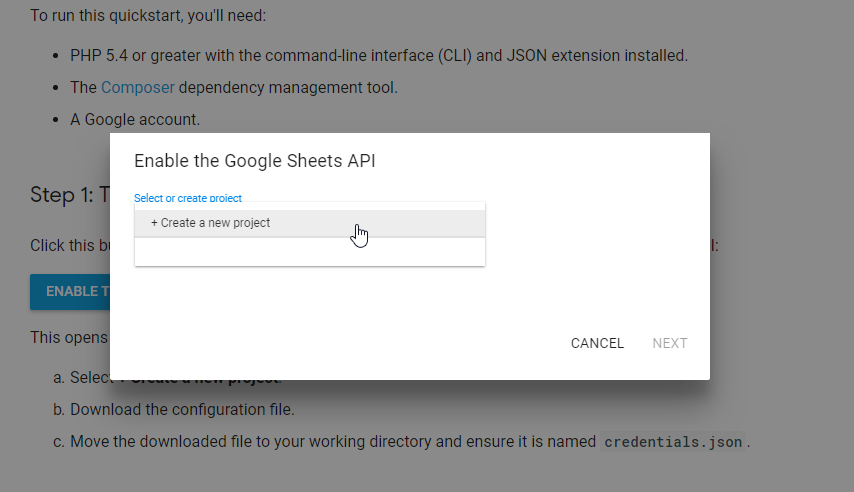 how to create google sheet api key